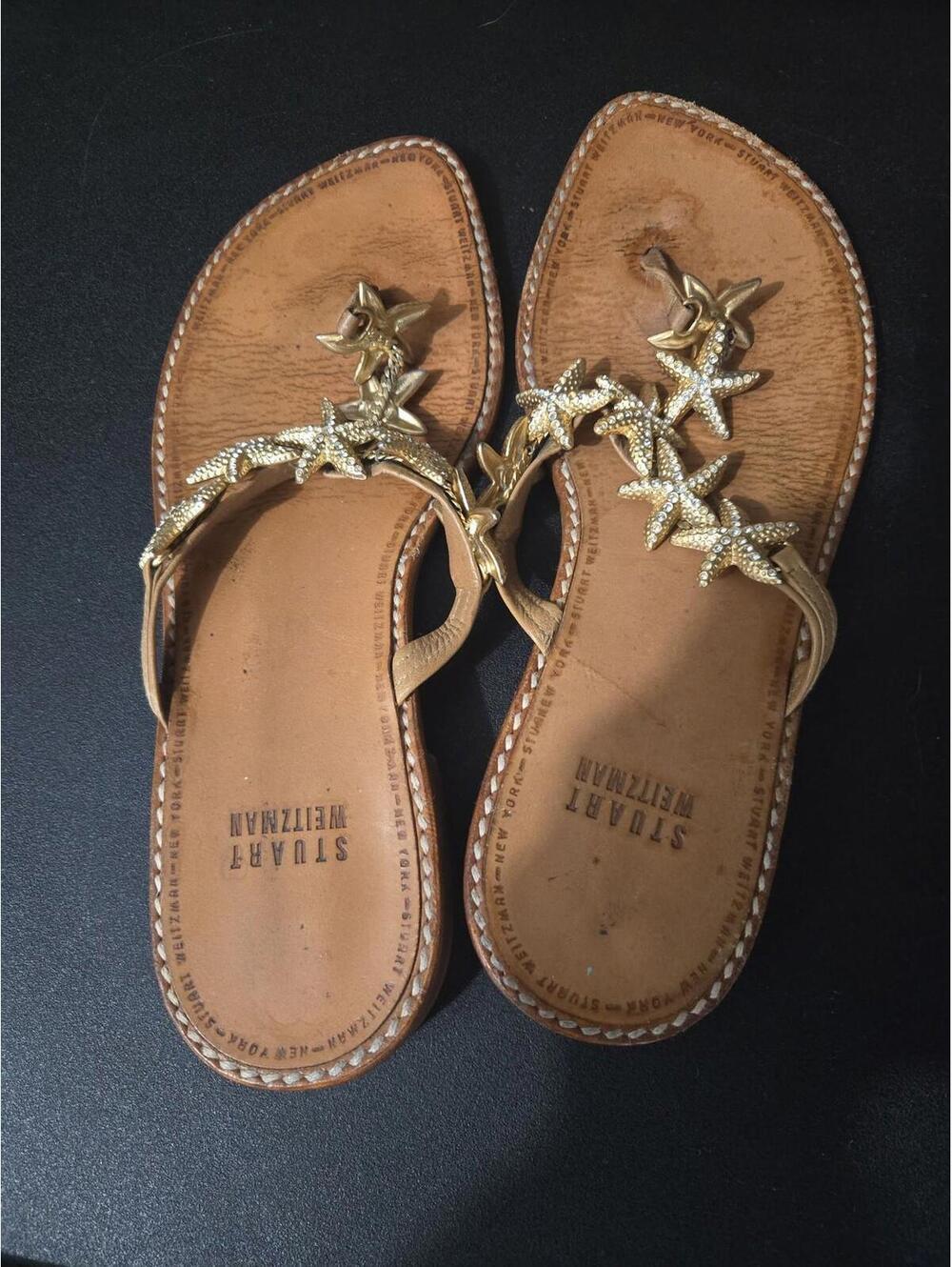 Stuart Weitzman Starfish Crystal Thong Sandals - Women's Size 6 - Picture 4 of 4